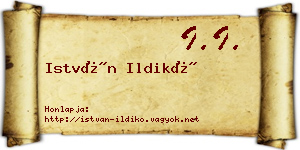István Ildikó névjegykártya